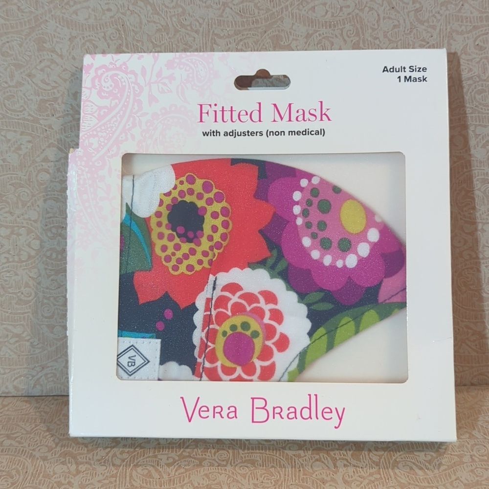 New Vera Bradley Floral Fitted Face  Mask Brand New